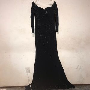 Black Sequin Evening Prom Trumpet Gown